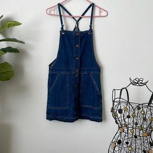 AMERICAN EAGLE Demin Overall Skirt Tie adjustable Straps Size S